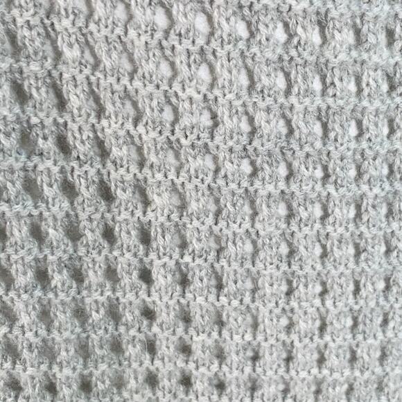 AGNONA Size L Grey Heather Cashmere Knit Mesh Open Front Cardigan - Picture 2 of 7